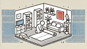 部屋の断裁をなくすマット
